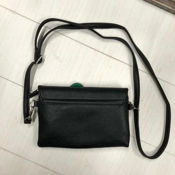SAX Crossbody Purse with Adorable Flower attached NWOT Black - Picture 3 of 11